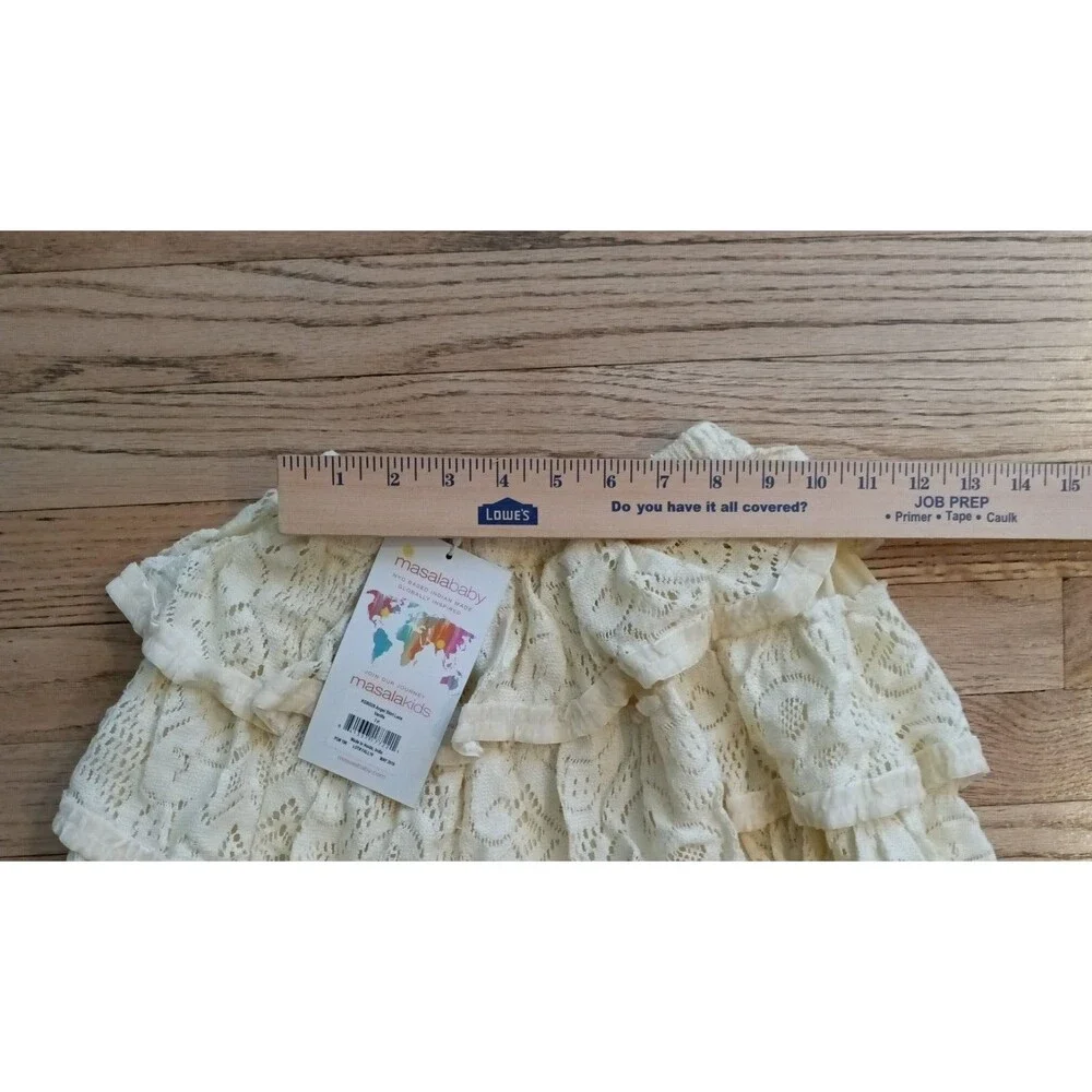 Masala Kids Girls' Little Angel Ruffle Skirt Lace Size 3 Years old New with Tags